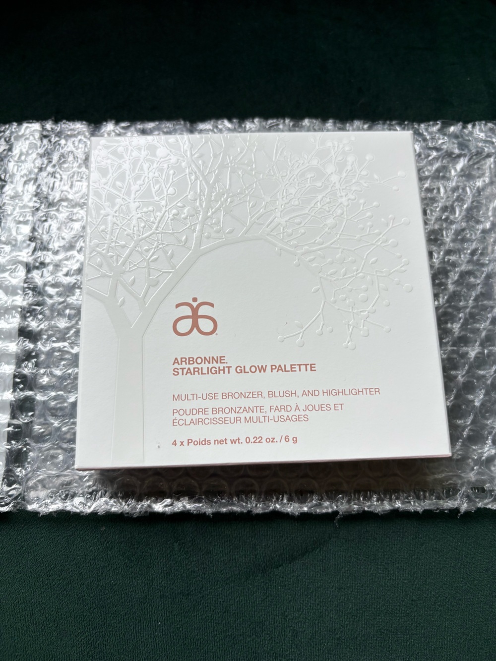 Arbonne Starlight Glow Palette - White and Rose Gold Accents